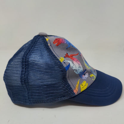 Unbranded Boy's Snapback Mesh Back Hat Blue Adjustable Graphic Dinosaur Logo