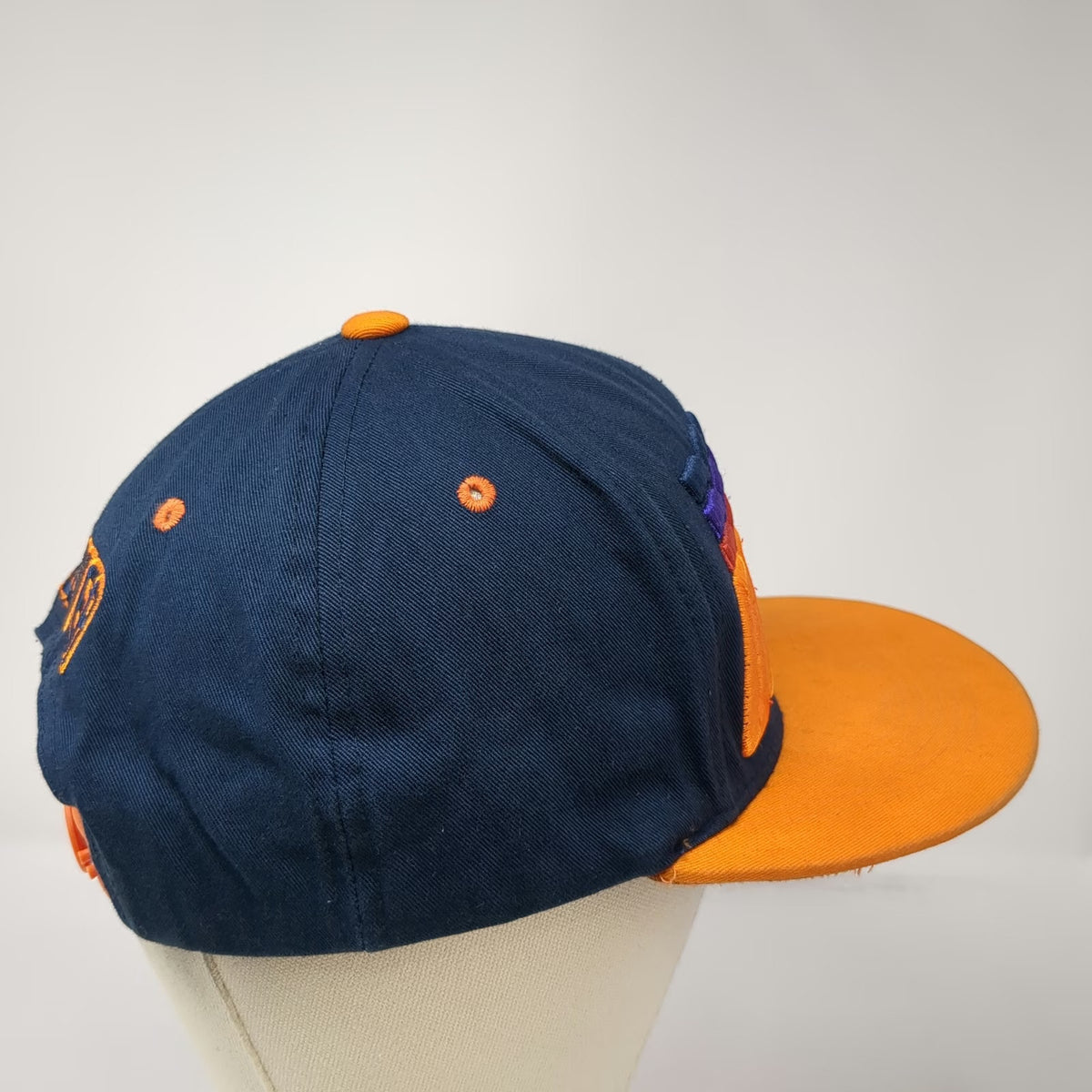 Top Level 5 Panel Blue Orange Denver One Size 3D Puff Embroidery Flat Brim Hat