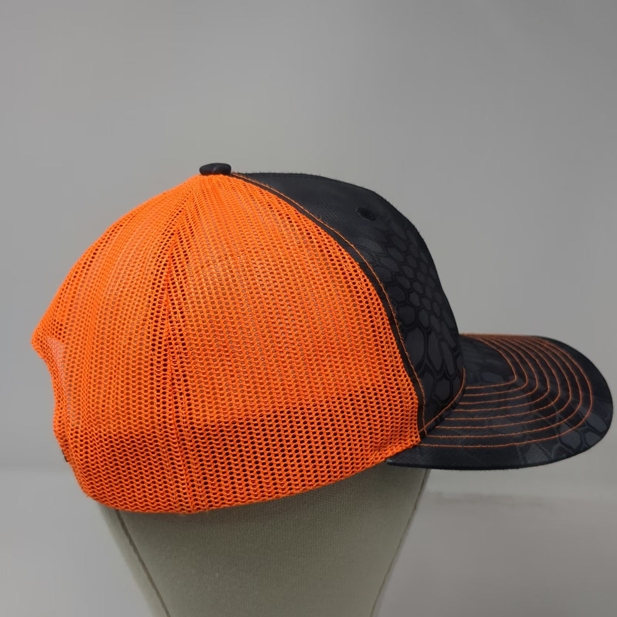 Richardson Trucker Hat Black Orange One Size Kryptek Typhon Camo Hawktech Mesh