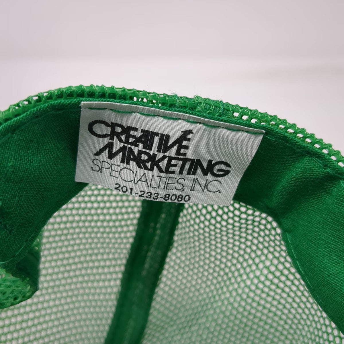 Creative Marketing Specialties Trucker Hat Green Mesh Snapback Made USA Vintage