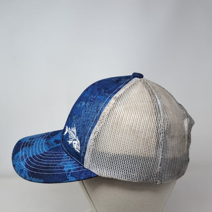 Bone Fish Adult Snapback Trucker Hat Blue One Size Adjustable Mesh Back 6 Panel