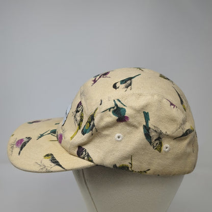 Profound Aesthetic Company 5 Panel Beige Bird Print OSFM Strapback Cotton Hat