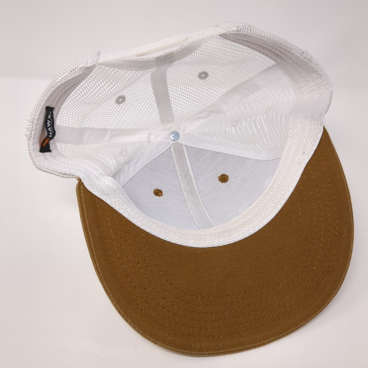 Hawx Brand Work Gear Snapback Mesh Back Trucker Hat Brown One Size