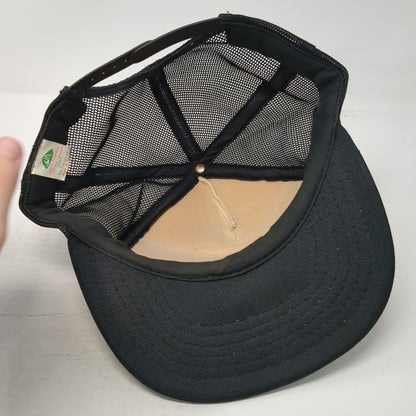 Youngan Cowboy Star Patch Trucker Hat Black Vintage Mesh Snapback Foam Front