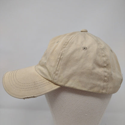 Signatures Slideback Hat Tan One Size Adjustable Vented Holes Distressed Blank