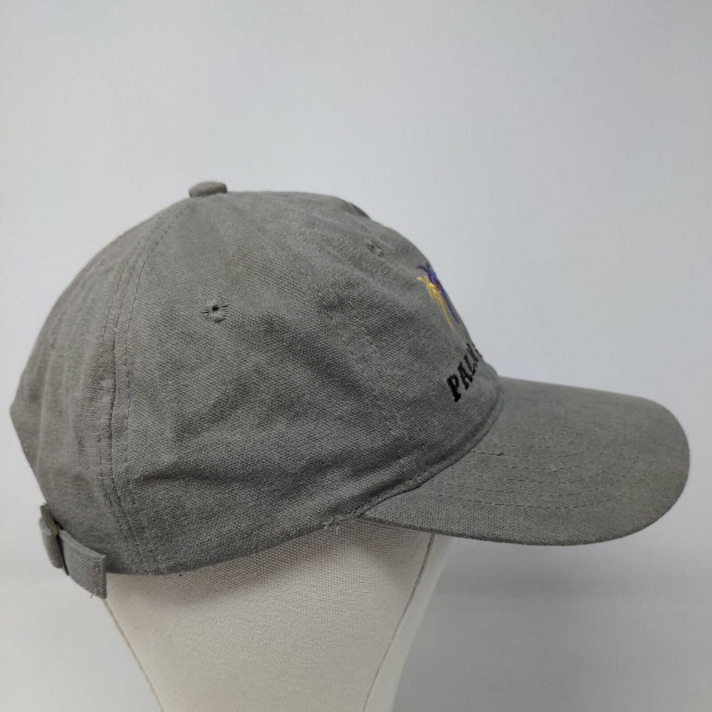 Headshot Men's Slideback Hat Gray Adjustable Embroidered Palm Springs Logo