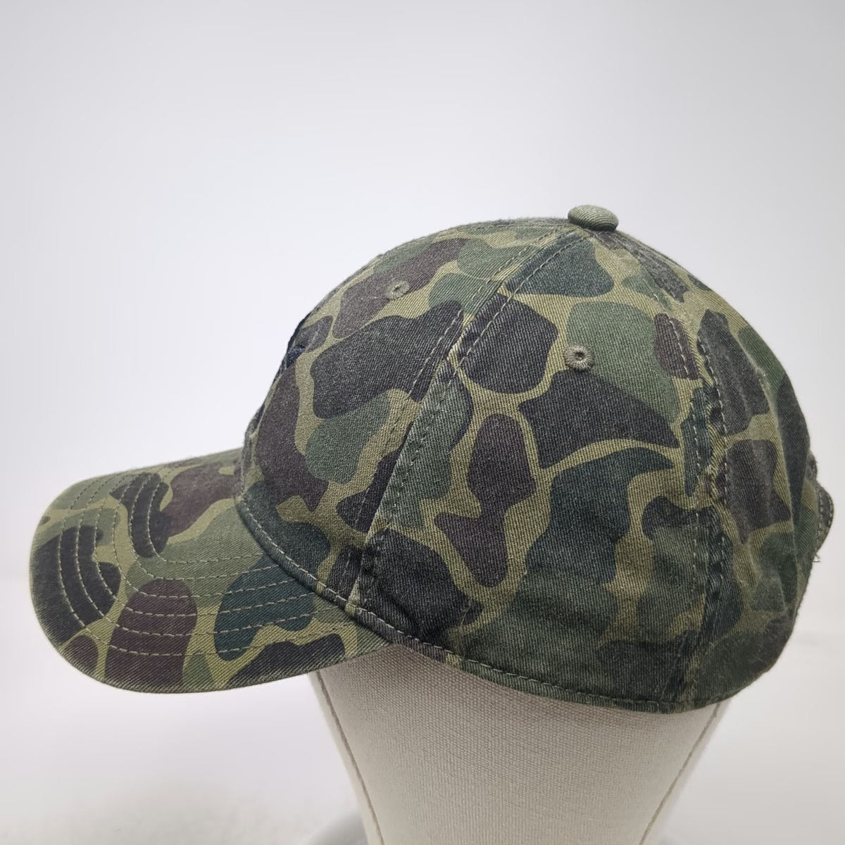 Adidas Baseball Cap Green Camo Trefoil One Size Slideback Hat Cotton Embroidered