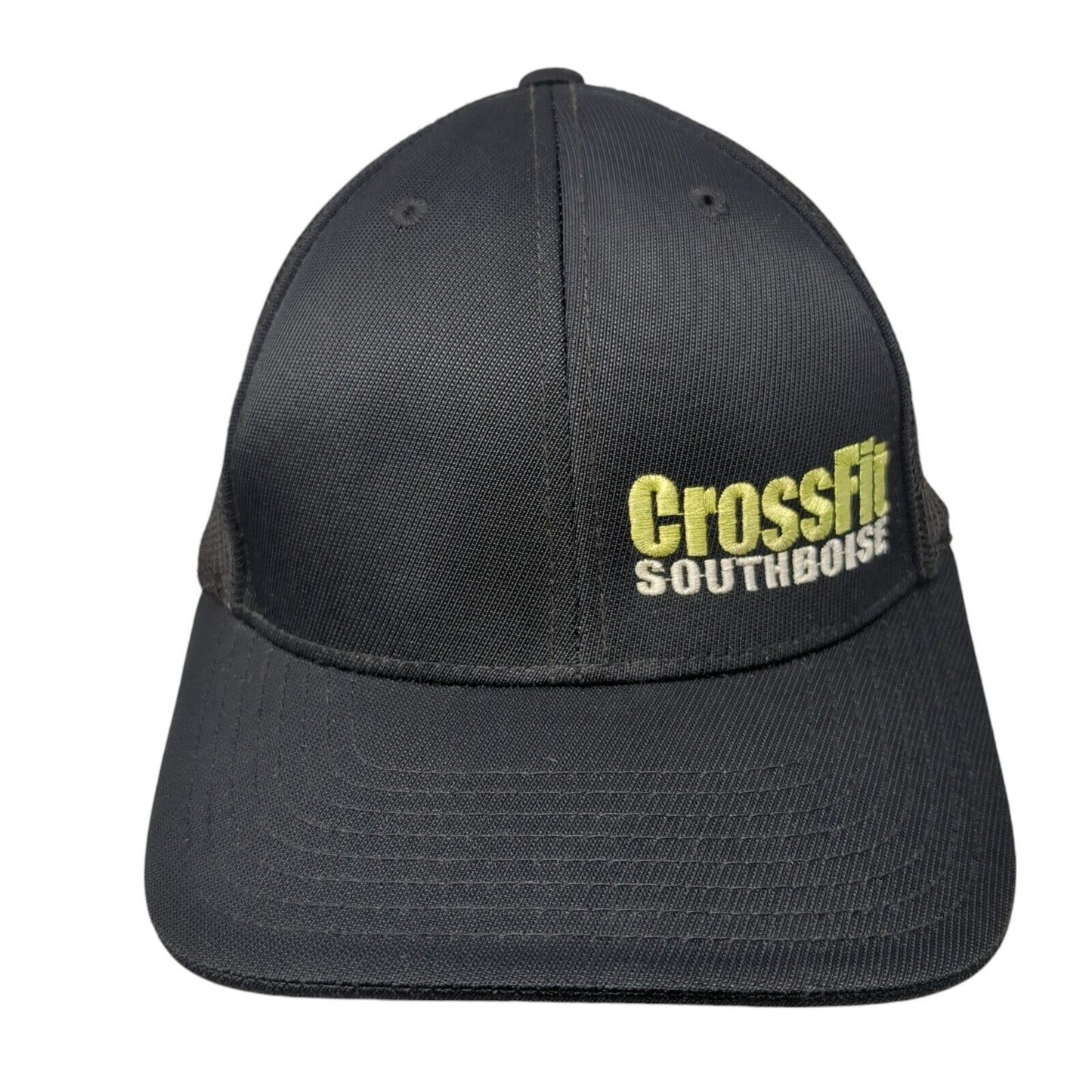 Crossfit South Boise Fitted Mesh Back Trucker Hat Black 6 7/8-7 3/8