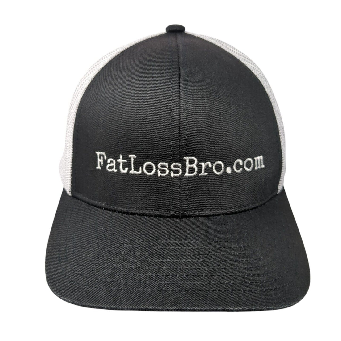 FatLossBro.Com Snapback Trucker Hat Black One Size Mesh Back Colorblock