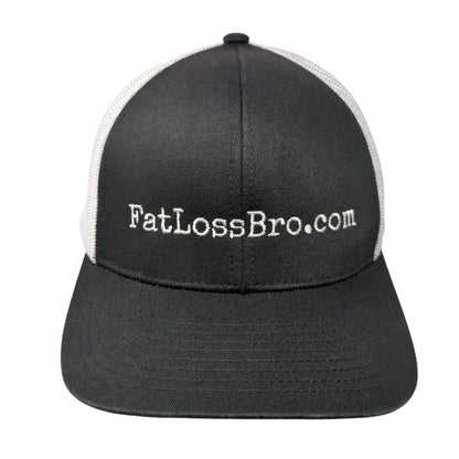 FatLossBro.Com Snapback Trucker Hat Black One Size Mesh Back Colorblock
