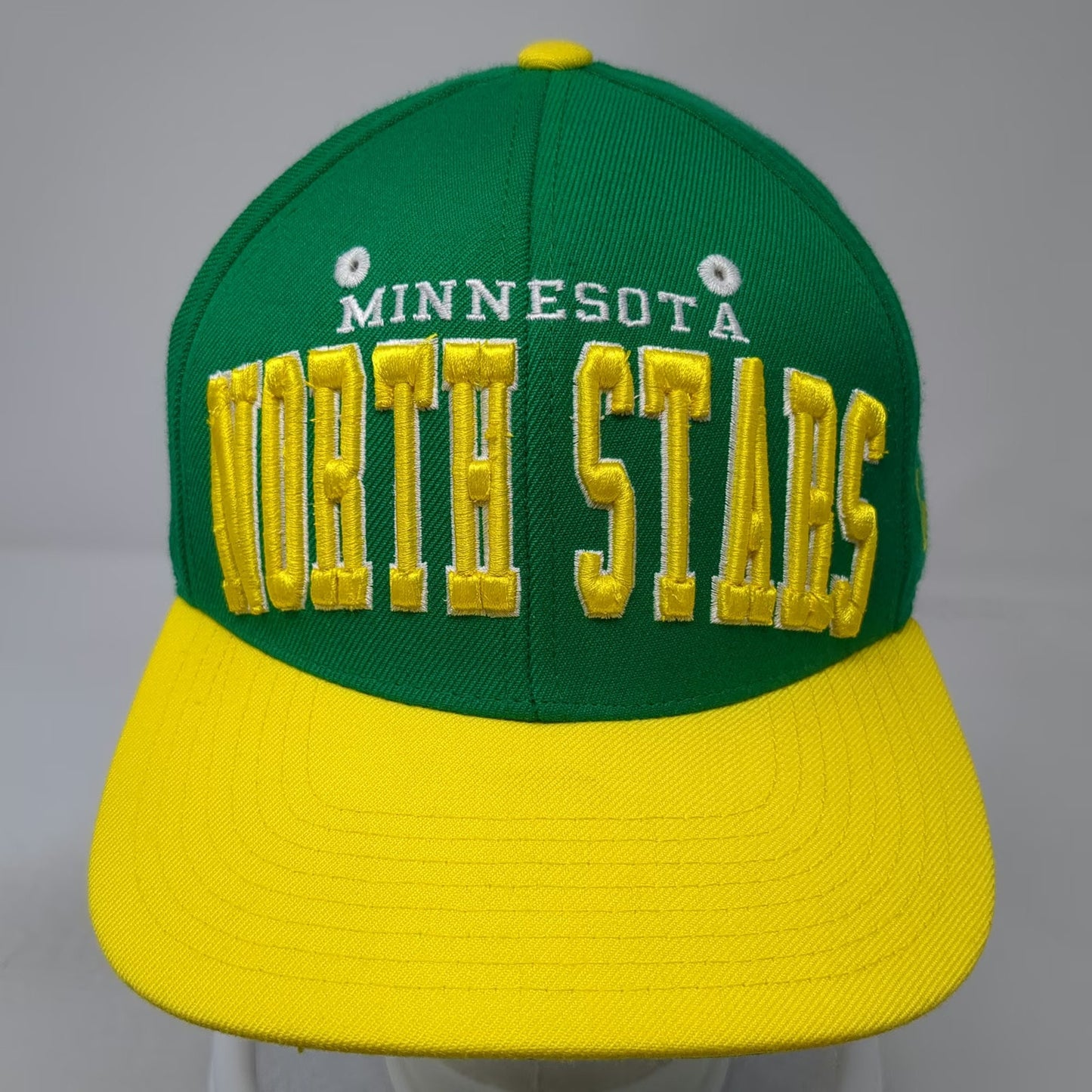 Minnesota North Stars NHL Zephyr Snapback Hat Green Yellow One Size Side Logo