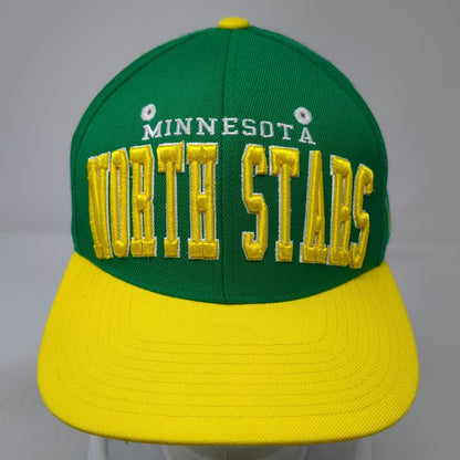 Minnesota North Stars NHL Zephyr Snapback Hat Green Yellow One Size Side Logo