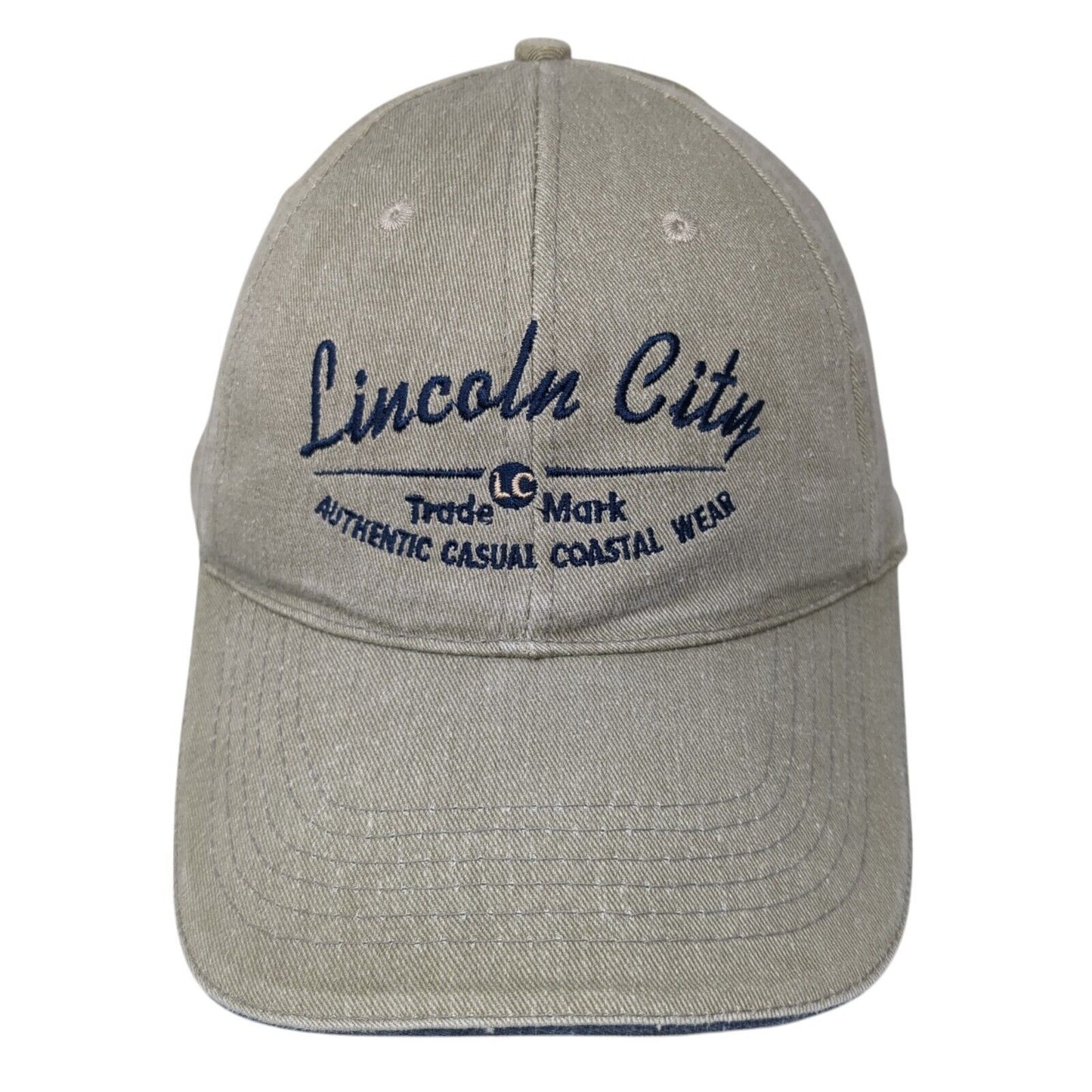 Lincoln City Trade Mark Strapback Hat Tan One Size Adjustable Embroidered