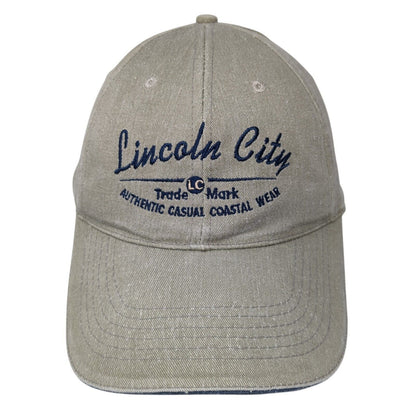 Lincoln City Trade Mark Strapback Hat Tan One Size Adjustable Embroidered