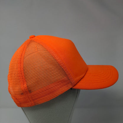 George Snapback Mesh Back Trucker Hat Orange One Size Solid Blank