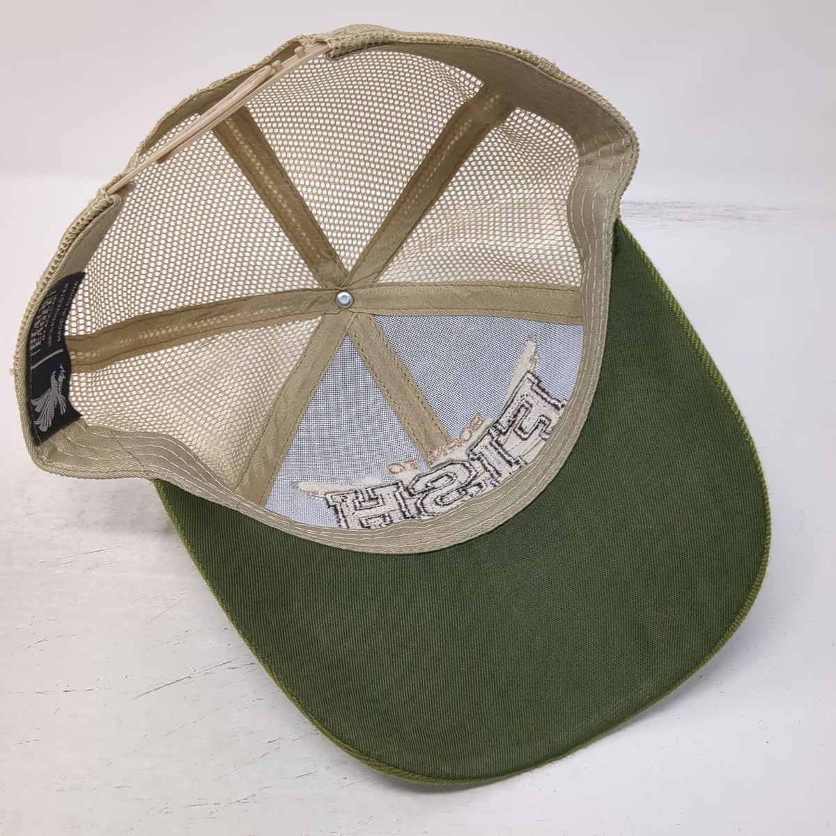 Black Eagle Trucker Hat Green One Size Fish Graphic Born To Fish Slogan Mesh