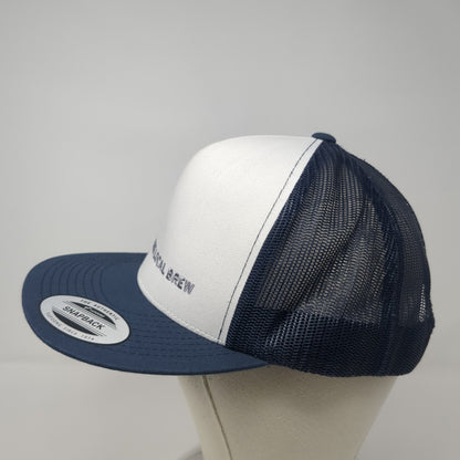 Drink Local Brew Snapback Mesh Back Trucker Hat Blue One Size Yupoong