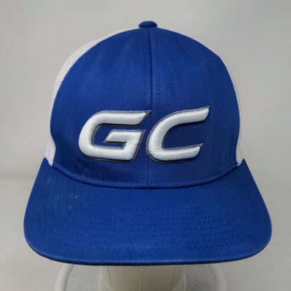 GC Snapback Mesh Back Trucker Hat Blue One Size Embroidered Colorblock