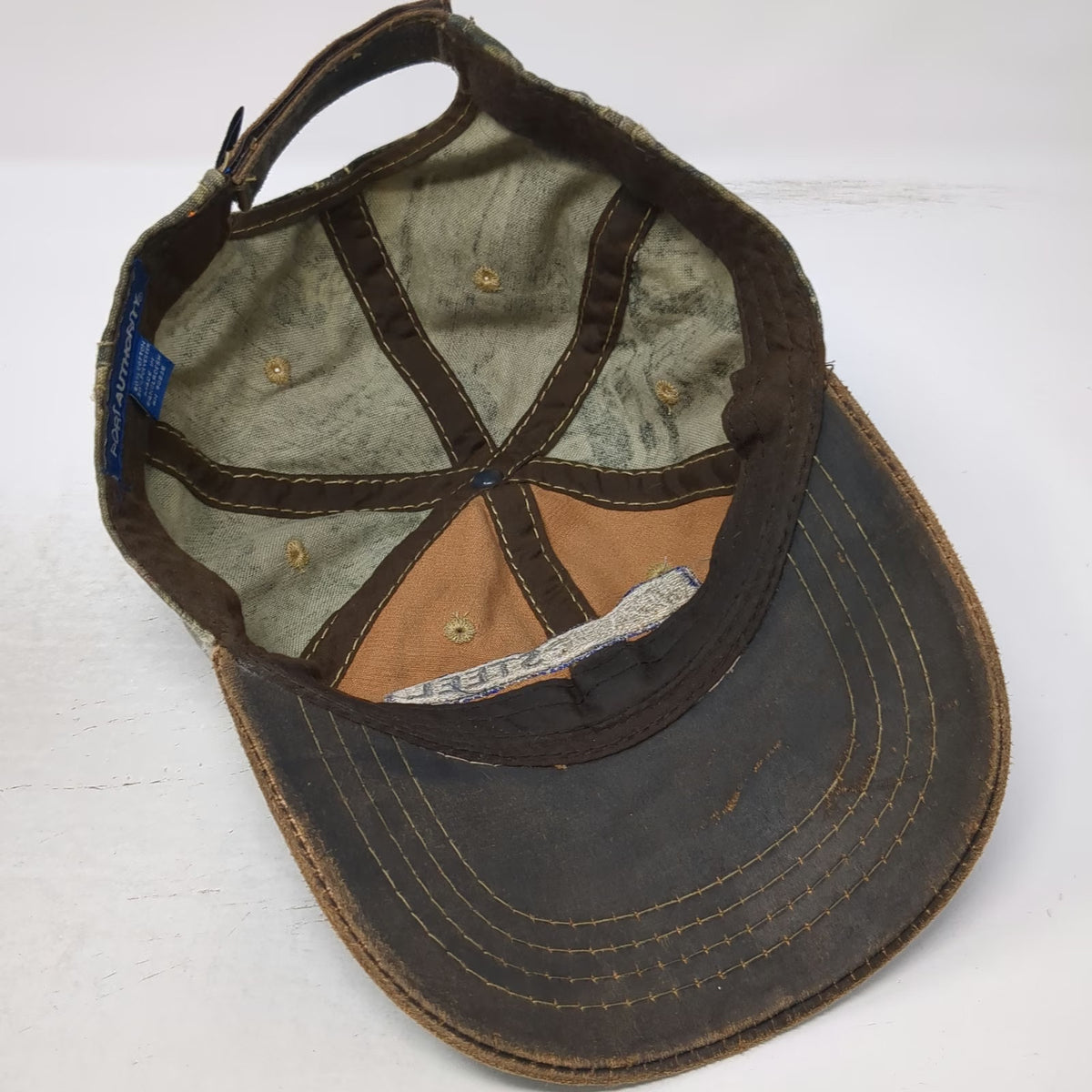 Port Authority Idaho Steel Hat Baseball Cap Brown Green One Size Camo Distressed