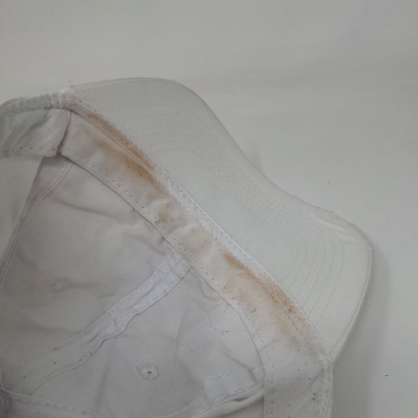 George Strapback Hat White One Size Adjustable Vented Holes Distressed Blank
