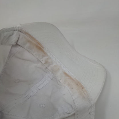 George Strapback Hat White One Size Adjustable Vented Holes Distressed Blank