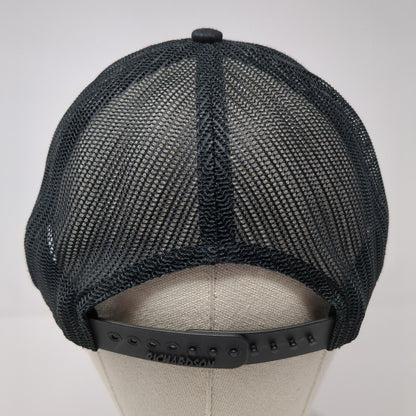 Adam's Meat Shop Patch Snapback Trucker Hat Black One Size Mesh Back