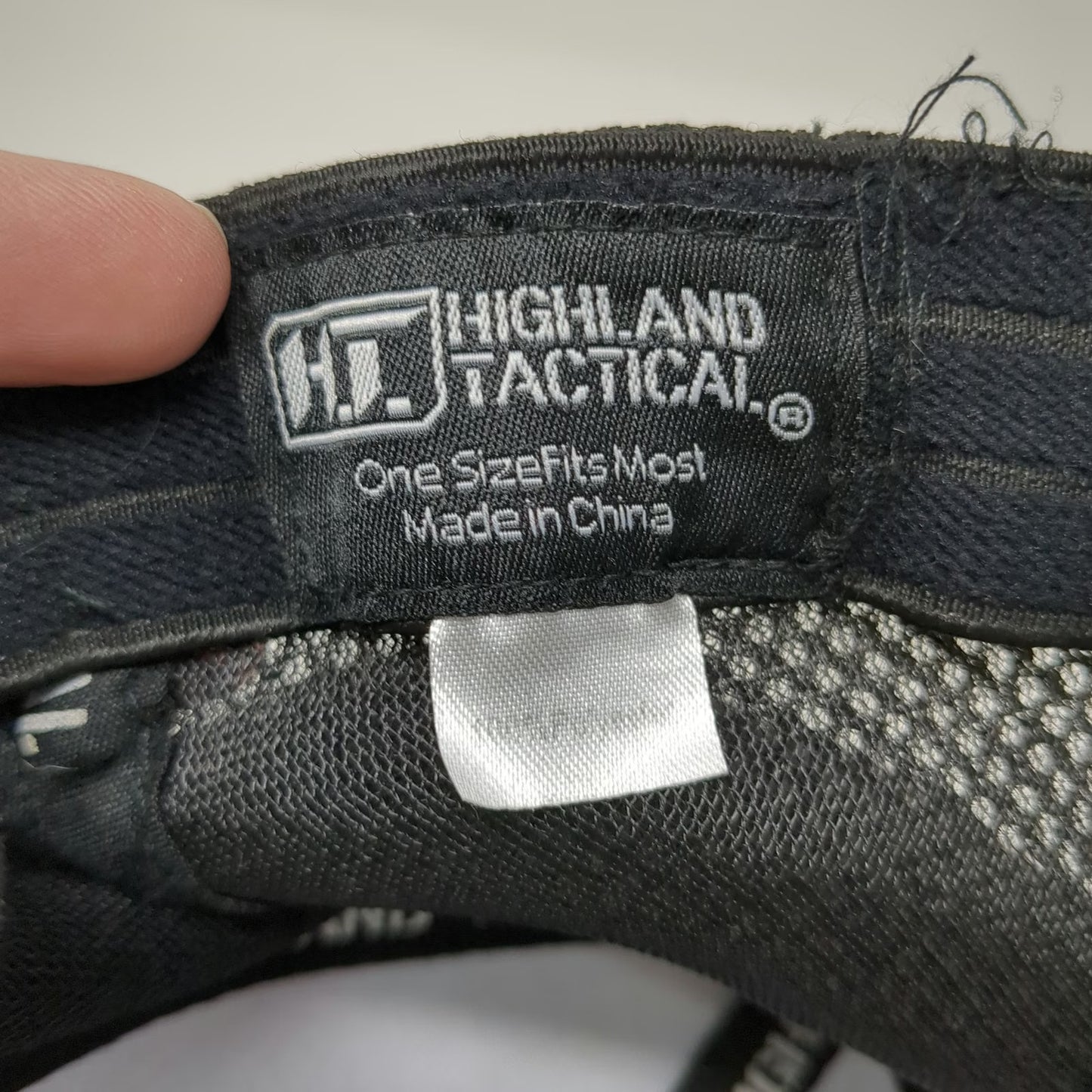 Highland Tactical Baseball Cap Gray Black One Size USA Flag Patch Mesh Back