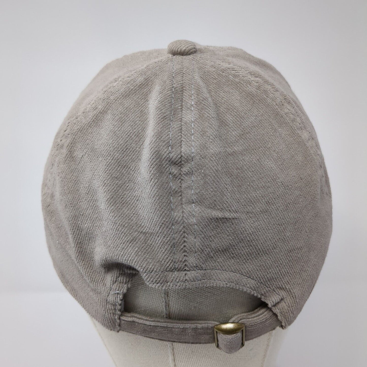 Hamburger Slideback Hat Gray One Size Adjustable Embroidered Corduroy
