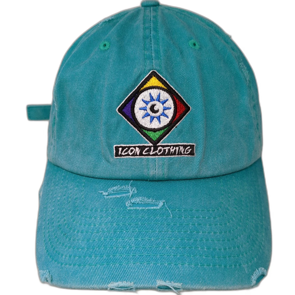 K-Bethos Icon Clothing Blue One Size Baseball Cap Frayed Patch Embroidered Hat