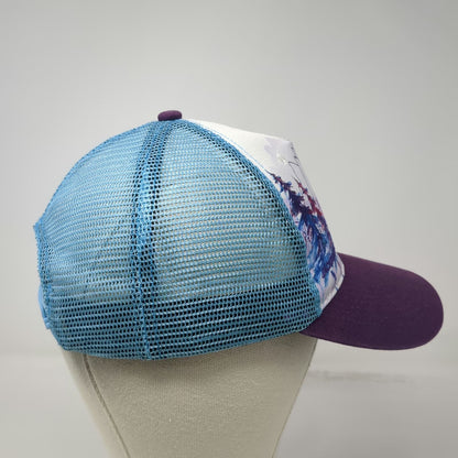 Cirque Trucker Hat Purple White Blue One Size Jackson Hole WY Mountains Graphic