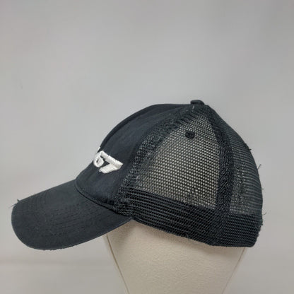 LA167 Snapback Trucker Hat Black One Size Embroidered Mesh Back 6 Panel BIG X