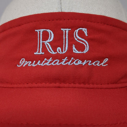 RJS Invitational Strapback Sun Visor Hat Red One Size Solid Richardson