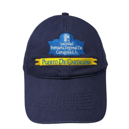 Puerto De Cartagena Slideback Baseball Cap Blue One Size Adjustable Embroidered