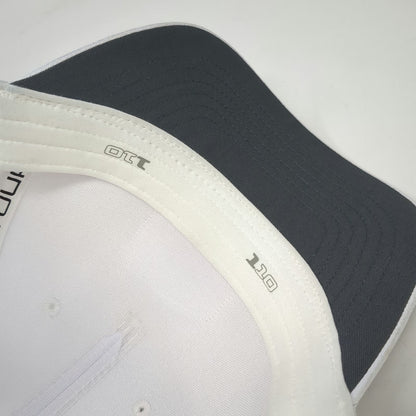 PING 5 Panel White Hat OSFM Snapback Rubber Patch Scheels Golf Gray Adjustable