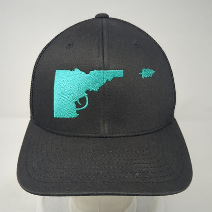 Idaho Gun Fitted Mesh Back Trucker Hat Black One Size Flexfit Yupoong
