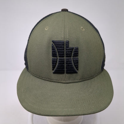 New Era Snapback Mesh Back Trucker Hat Green One Size Embroidered Logo