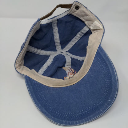 Fahrenheit Slideback Hat Blue OSFA Embroidered Leather Strap 6 Panel
