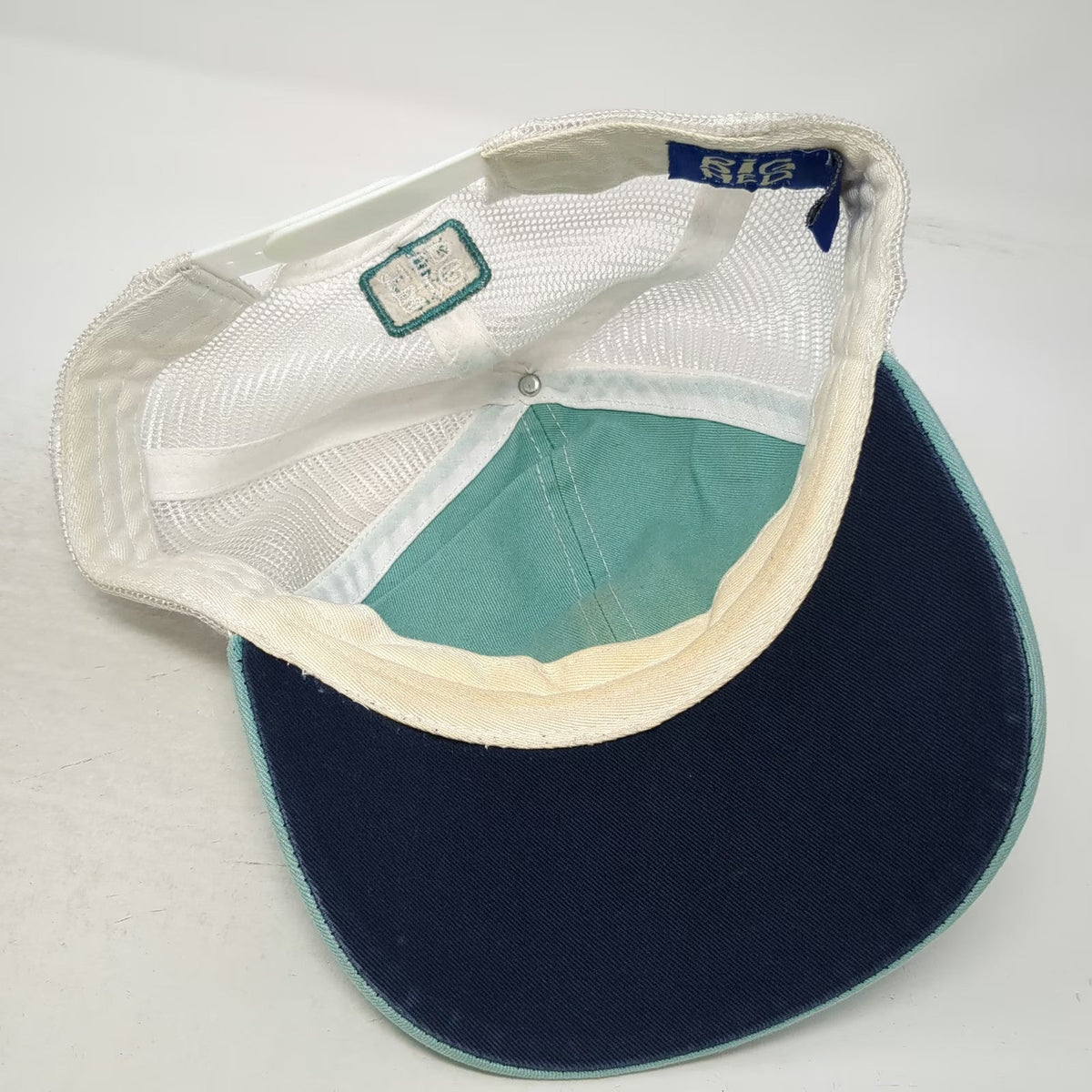 BIG HED Trucker Hat Blue White One Size Mesh Snapback Anchor Coastal Soul