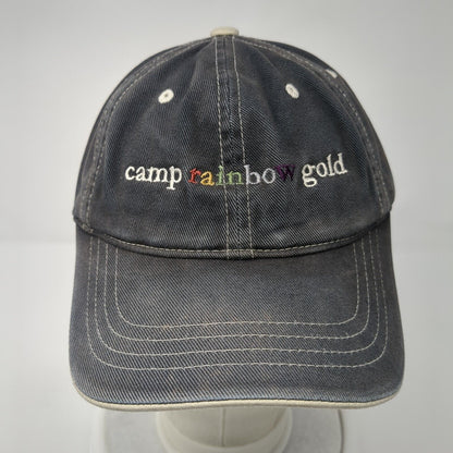 Camp Rainbow Gold Celebrate Life Strapback Hat Blue One Size Adjustable Yupoong