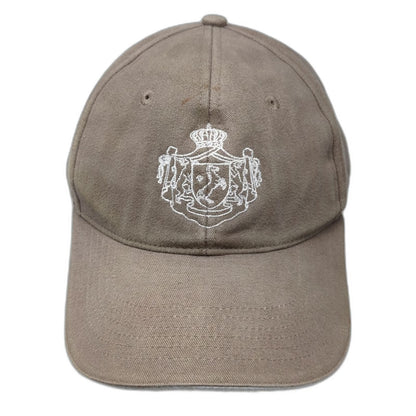 Ducit Supra Montes Baseball Cap Brown Heraldic Crest Latin Text Adjustable Hat