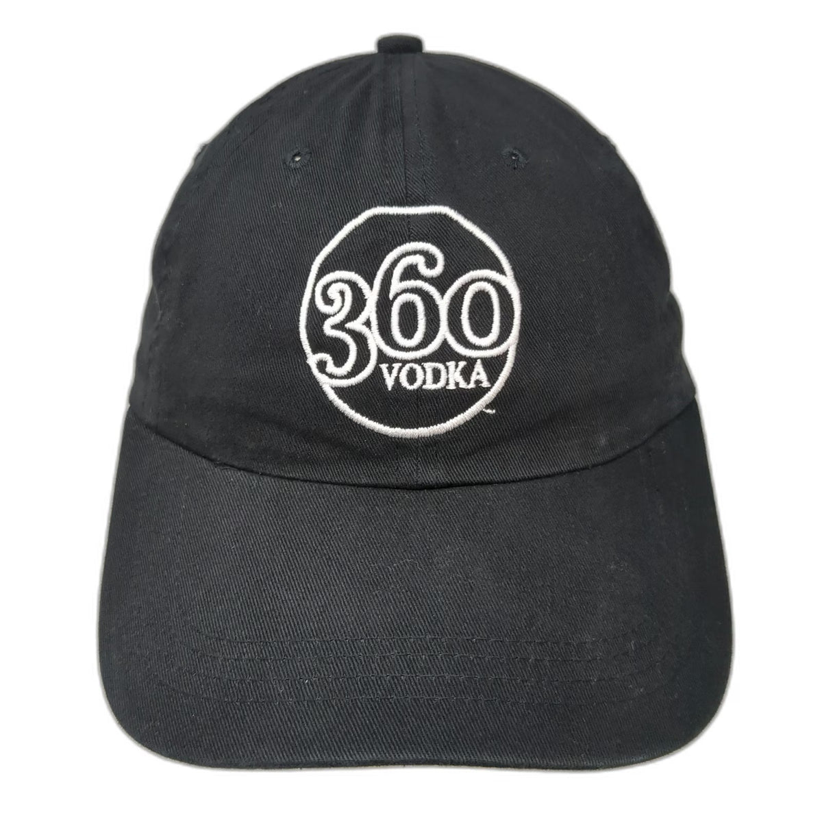 Cap America 360 Vodka Baseball Cap Black One Size Embroidered Logo Strapback Hat