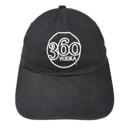 Cap America 360 Vodka Baseball Cap Black One Size Embroidered Logo Strapback Hat