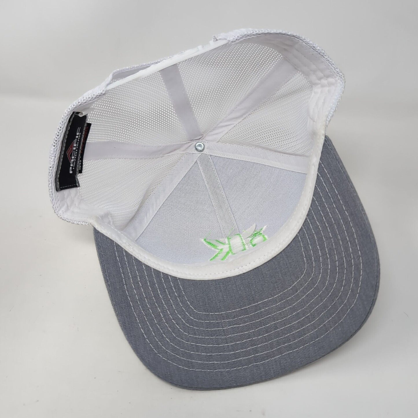 JK Snapback Trucker Hat Gray OS Adjustable Embroidered Mesh Pacific Headwear