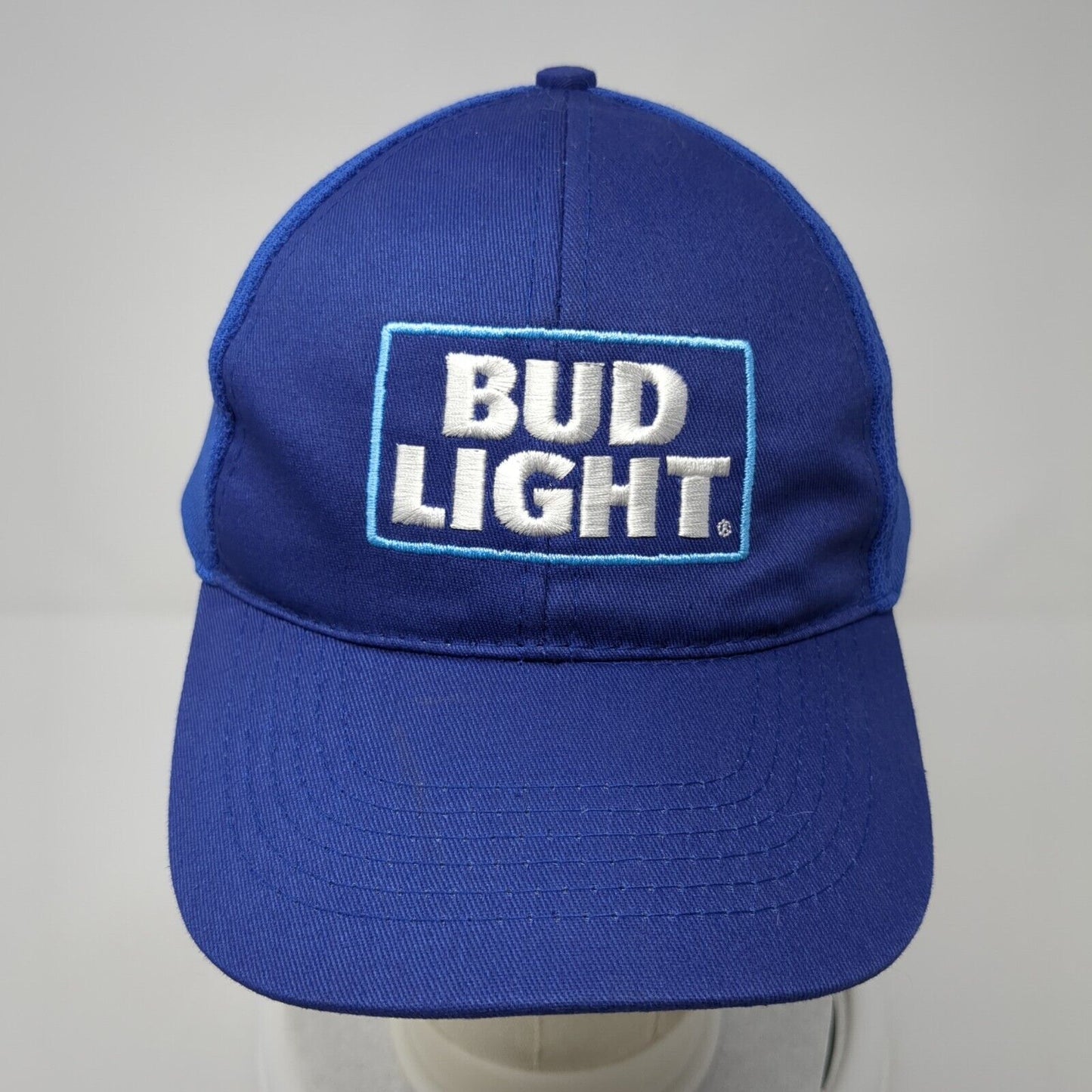 Bud Light Strapback Hat Blue One Size Adjustable Hit Wear 6 Panel