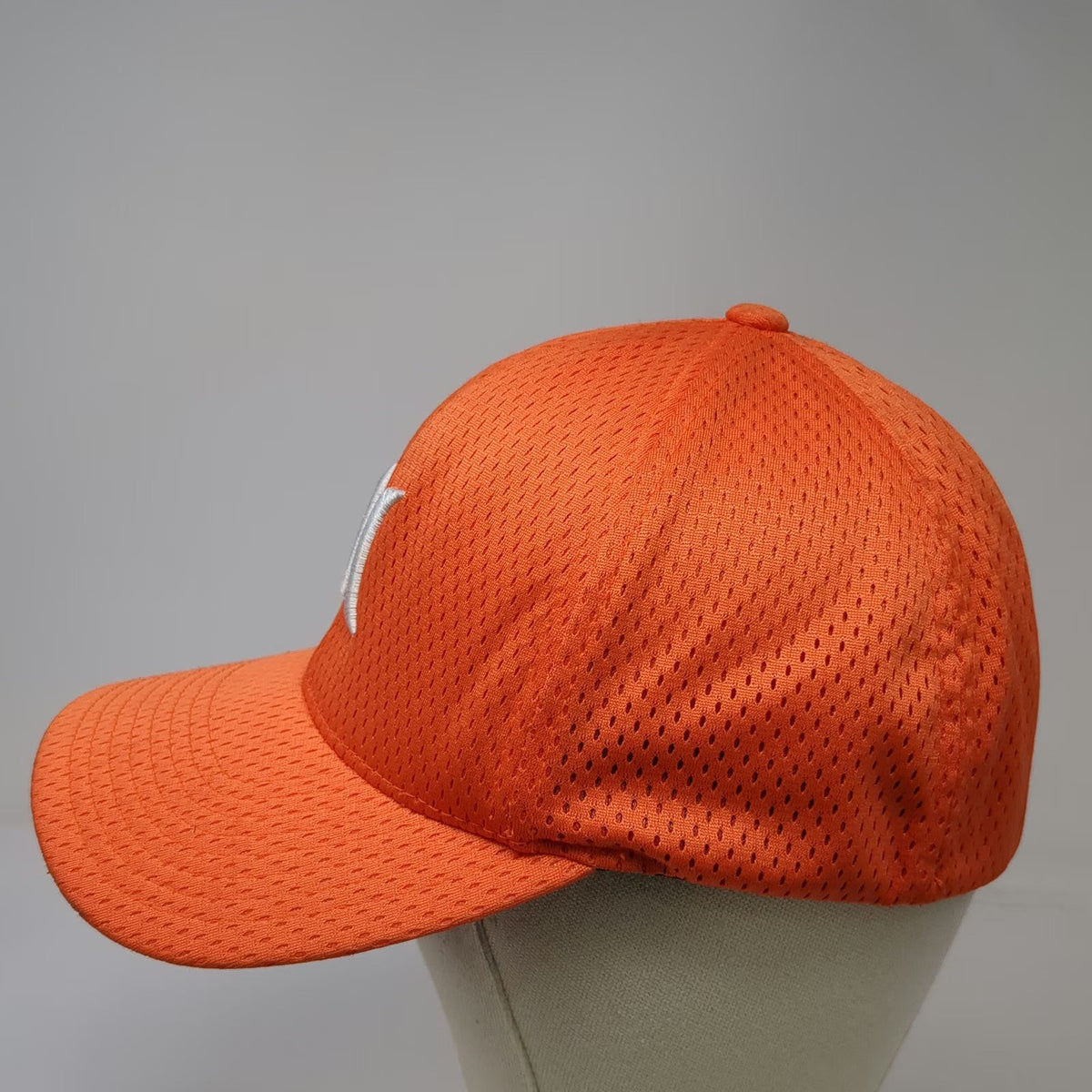 Hurley Baseball Cap Orange XL Flexfit Mesh Textured Embroidered Logo Sport Hat