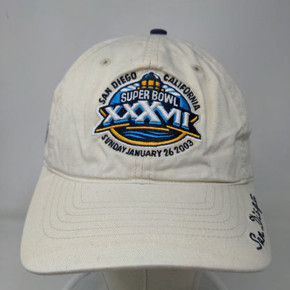 Reebok Men's Slideback Hat Tan OSFA NFL Superbowl XXXVII Vintage 2003 Buccaneers