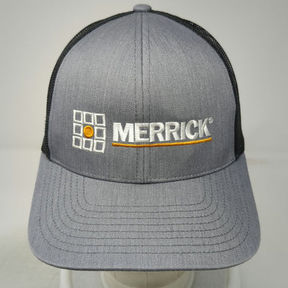 Pacific Headwear Trucker Hat Gray One Size Merrick Logo Mesh Snapback 104C Cap