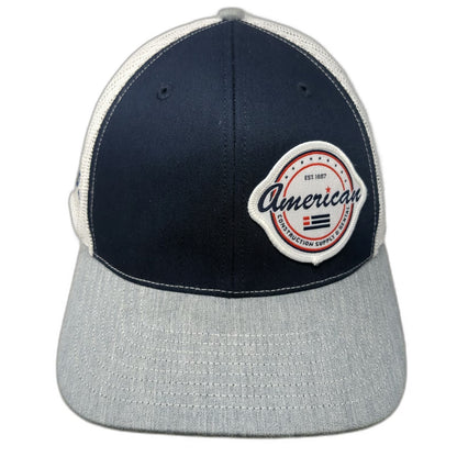 Richardson Trucker Hat Blue One Size American Construction Supply Demo Day Mesh