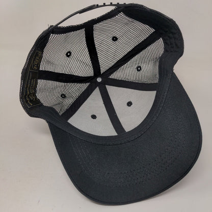True Classic Snapback Mesh Back Trucker Hat Black One Size Embroidered