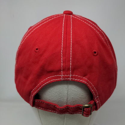 Number 17 Slideback Hat Red One Size Adjustable Embroidered 6 Panel Cotton